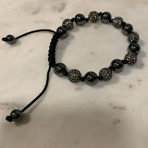 2 tone shiny beads adjustable bracelet like new